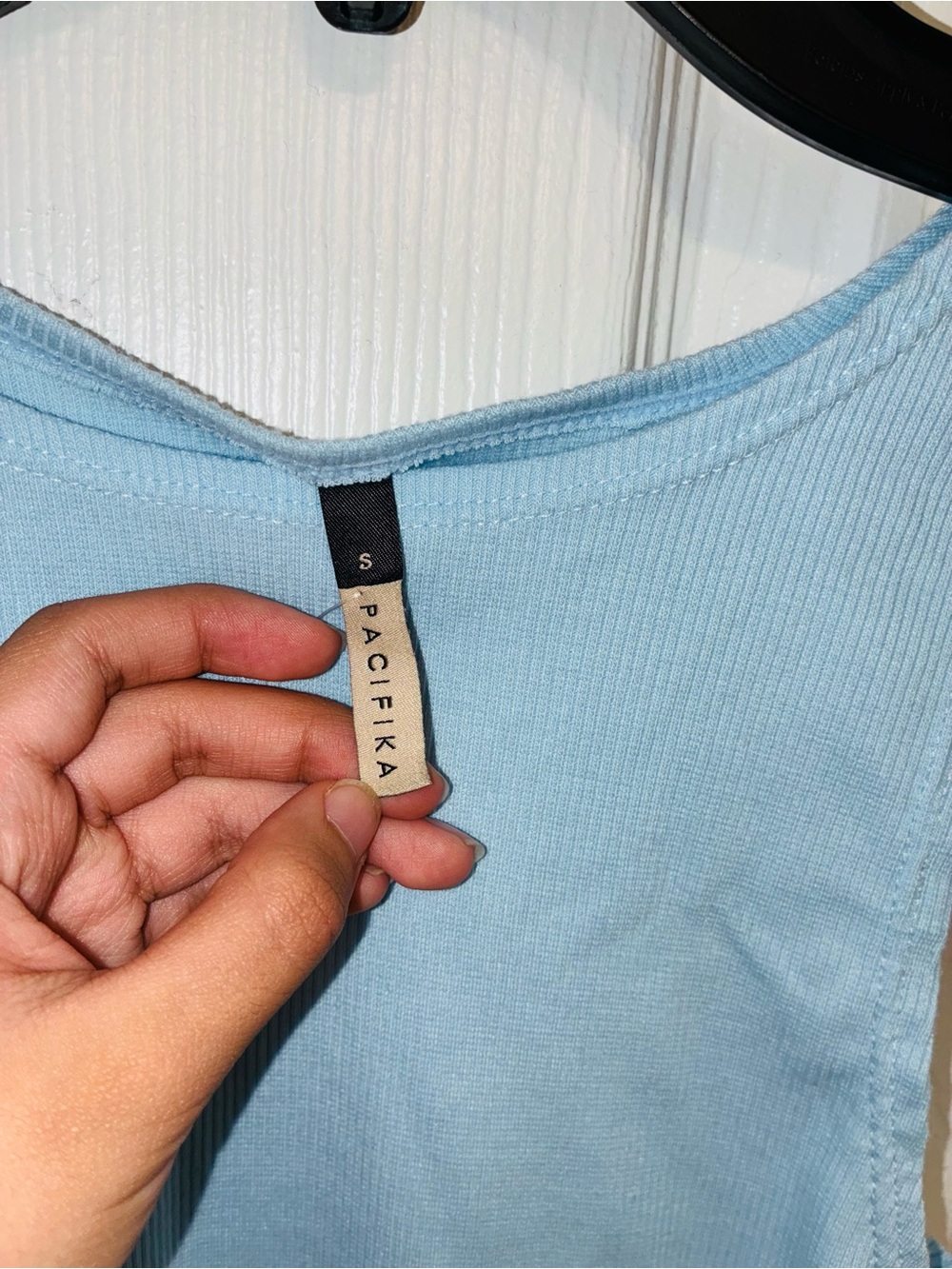 Everyday Ribbed Tank Top - Light Blue - Picture 3 of 3